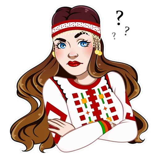 🤔 Стикер «Русская девушка» для Telegram