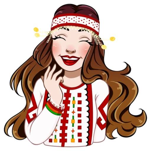 😂 Стикер «Русская девушка» для Telegram