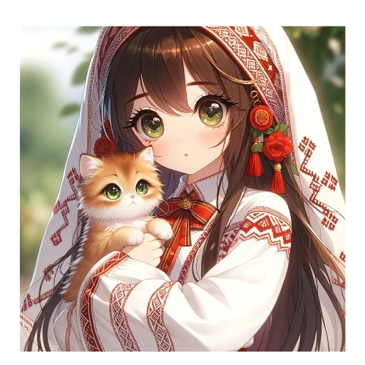 🐈 Стикер «Chuvash Anime Here» для Telegram