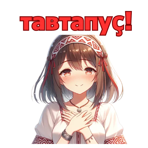 🙏 Стикер «Chuvash Anime Here» для Telegram