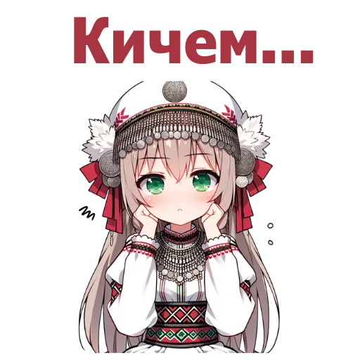 😖 Стикер «Chuvash Anime Here» для Telegram