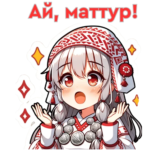 ❤️ Стикер «Chuvash Anime Here» для Telegram