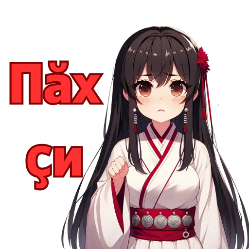 💩 Стикер «Chuvash Anime Here» для Telegram