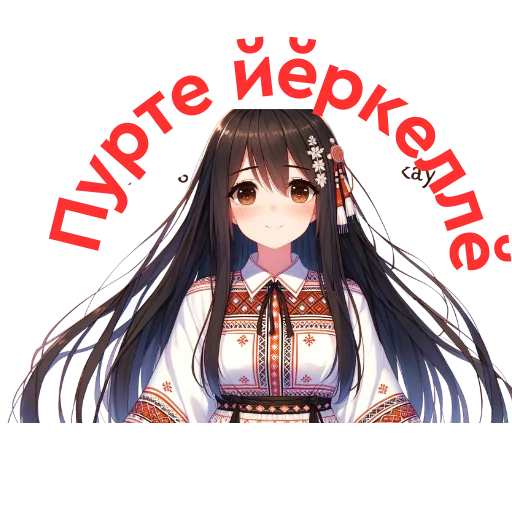 🤨 Стикер «Chuvash Anime Here» для Telegram