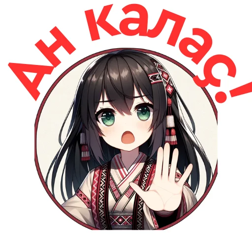🤯 Стикер «Chuvash Anime Here» для Telegram