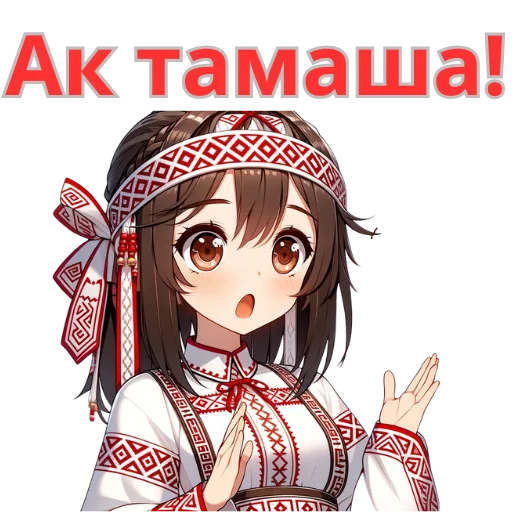 😮 Стикер «Chuvash Anime Here» для Telegram