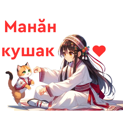❤️ Стикер «Chuvash Anime Here» для Telegram
