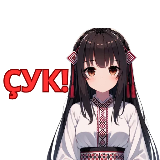 🤬 Стикер «Chuvash Anime Here» для Telegram