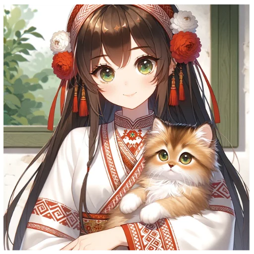 🐱 Стикер «Chuvash Anime Here» для Telegram