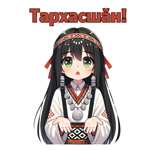 🙏 Стикер «Chuvash Anime Here» для Telegram