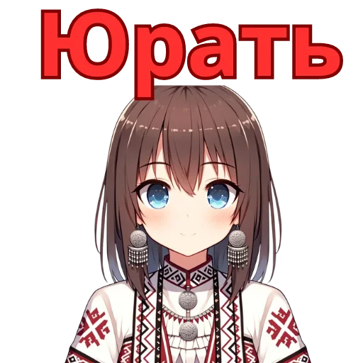 🤝 Стикер «Chuvash Anime Here» для Telegram