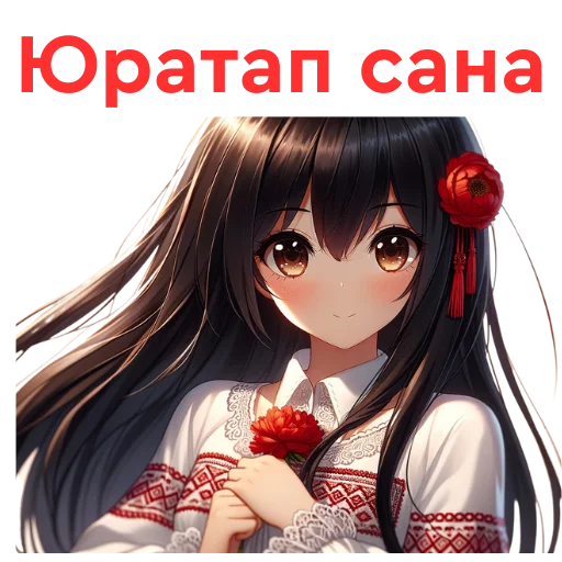💙 Стикер «Chuvash Anime Here» для Telegram