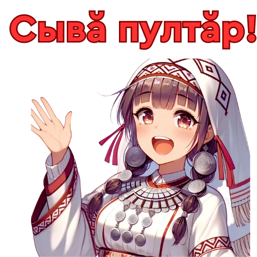 🤩 Стикер «Chuvash Anime Here» для Telegram