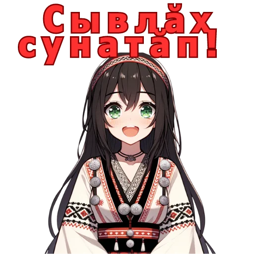 ☺️ Стикер «Chuvash Anime Here» для Telegram