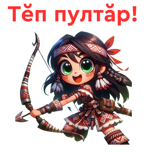 👊 Стикер «Chuvash Anime Here» для Telegram