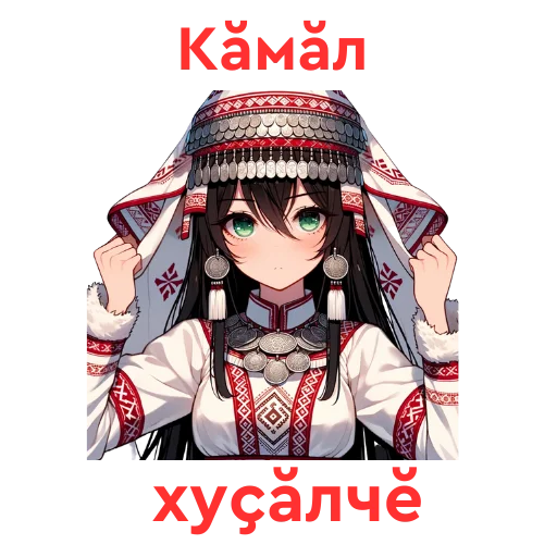 😒 Стикер «Chuvash Anime Here» для Telegram