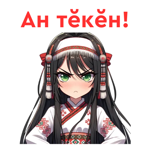 😡 Стикер «Chuvash Anime Here» для Telegram