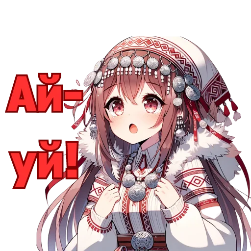 😳 Стикер «Chuvash Anime Here» для Telegram