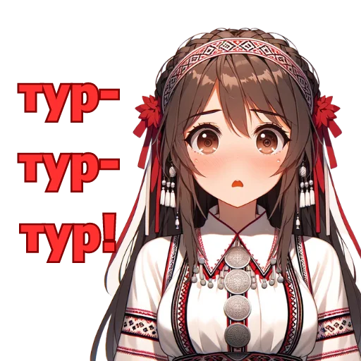 😳 Стикер «Chuvash Anime Here» для Telegram