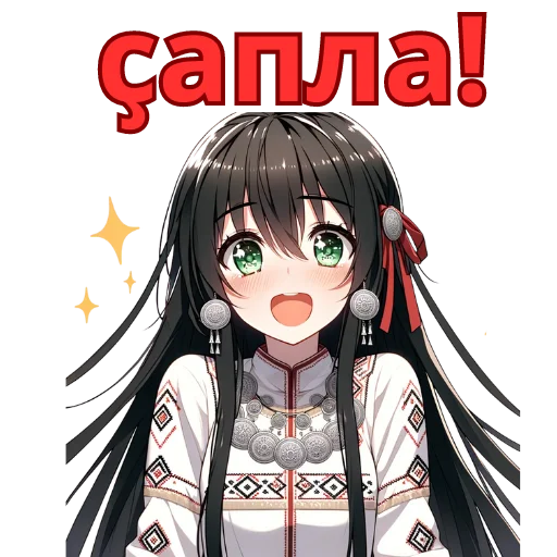 😁 Стикер «Chuvash Anime Here» для Telegram