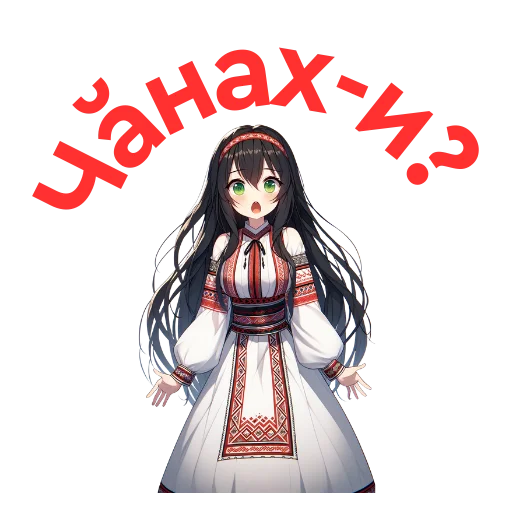😳 Стикер «Chuvash Anime Here» для Telegram