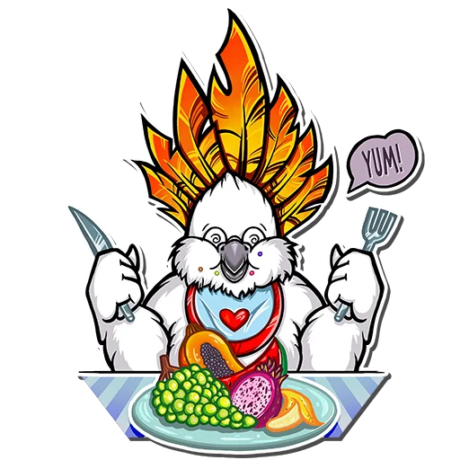 😋 Стикер «Какаду Петька» для Telegram