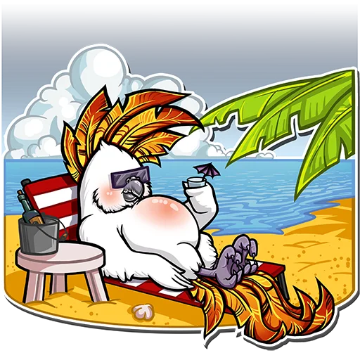 ⛱ Стикер «Какаду Петька» для Telegram