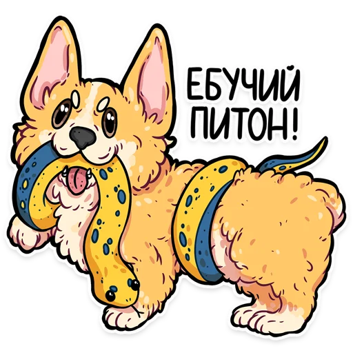🐍 Стикер «корги» для Telegram