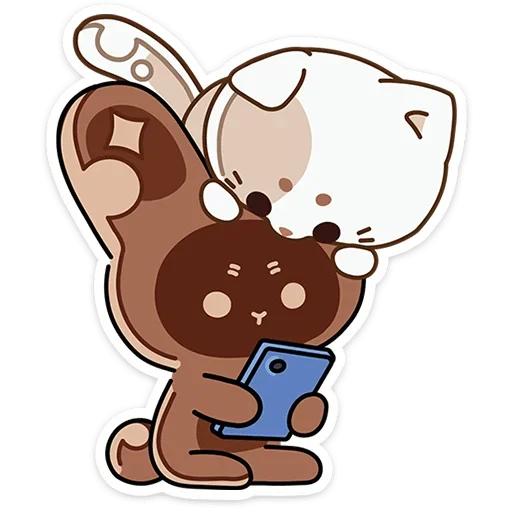 ☺ Стикер «Сливкис и Кофик» для Telegram