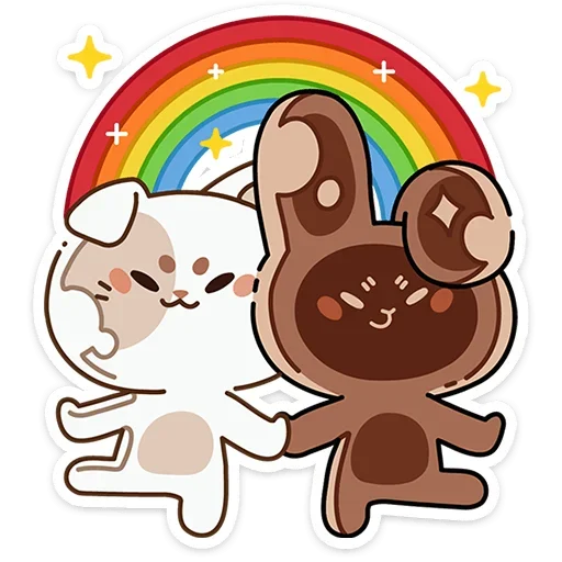 🌈 Стикер «Сливкис и Кофик» для Telegram