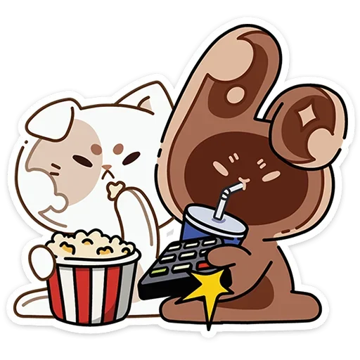 🍿 Стикер «Сливкис и Кофик» для Telegram