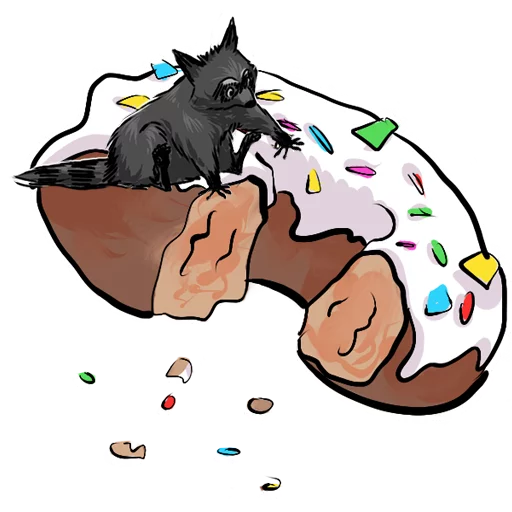 🍩 Стикер «Coffee with raccoon and RDJ» для Telegram