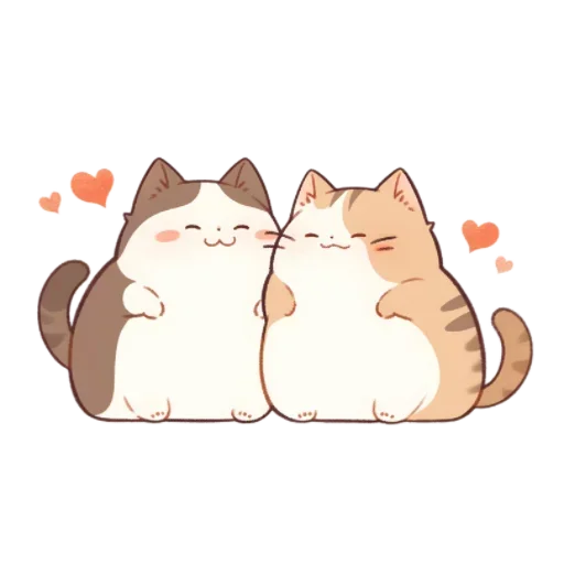 ❤️ Стикер «Толстые коты» для Telegram