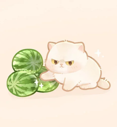 🍉 Стикер «Мягкие коты» для Telegram