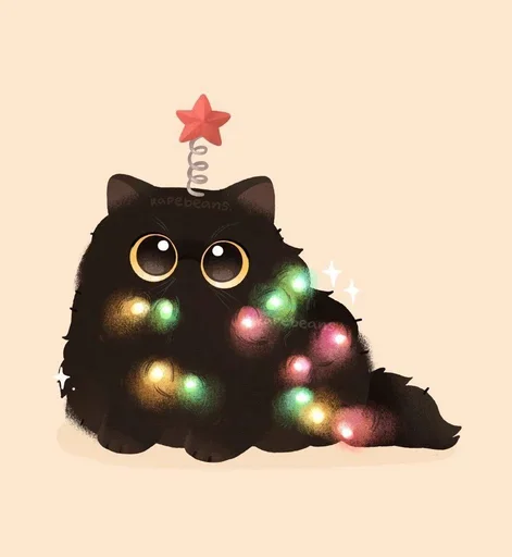 🎄 Стикер «Мягкие коты» для Telegram