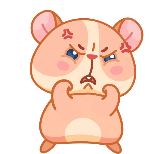 😤 Стикер «Хомячок Коржик» для Telegram