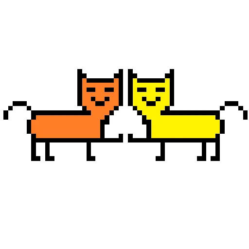 🤝 Стикер «Color pixel cats» для Telegram