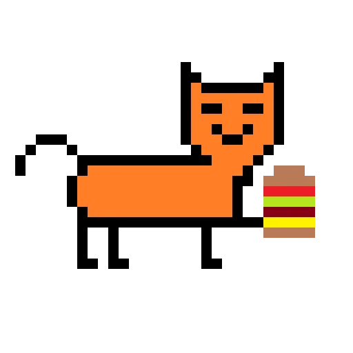 🍔 Стикер «Color pixel cats» для Telegram