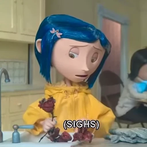 😮‍💨 Стикер «Coraline Jones» для Telegram