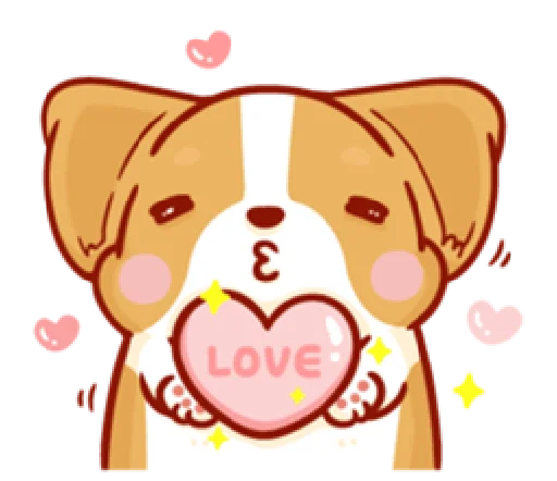 😘 Стикер «corgi in-love» для Telegram