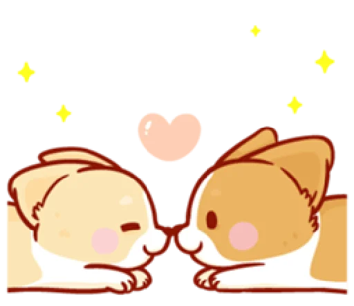 😘 Стикер «corgi in-love» для Telegram