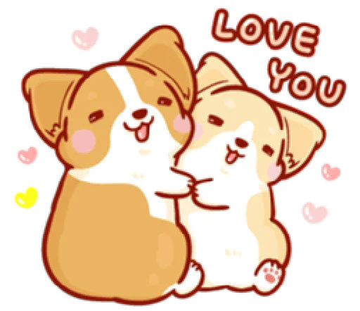 💖 Стикер «corgi in-love» для Telegram