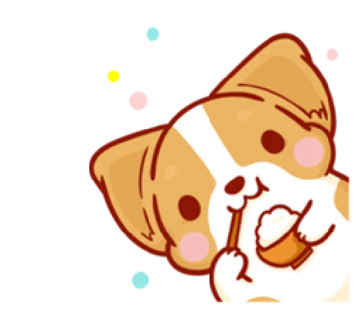 🍚 Стикер «corgi in-love» для Telegram