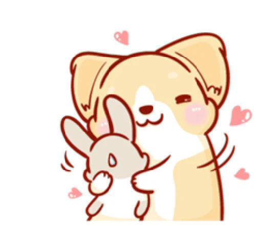 🥰 Стикер «corgi in-love» для Telegram