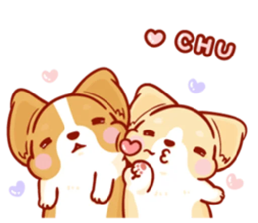 😘 Стикер «corgi in-love» для Telegram