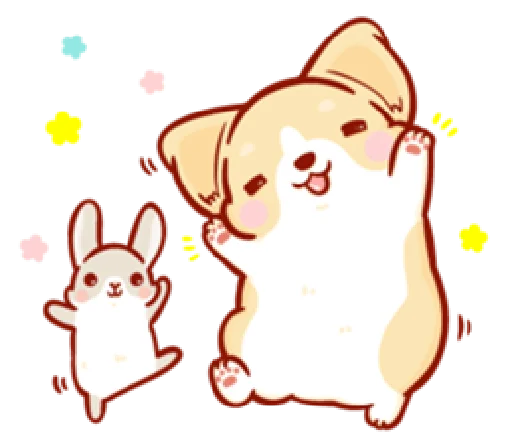 😄 Стикер «corgi in-love» для Telegram