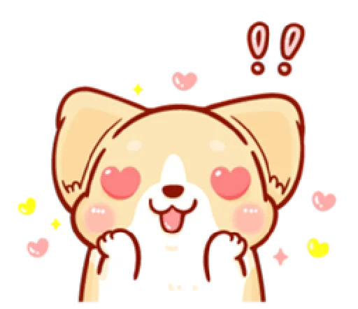 😍 Стикер «corgi in-love» для Telegram