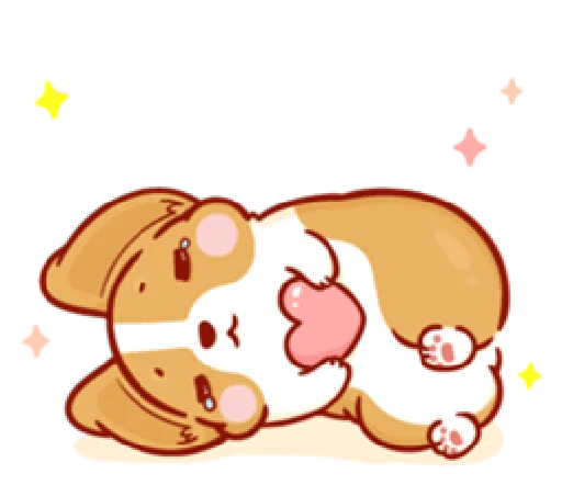 😔 Стикер «corgi in-love» для Telegram