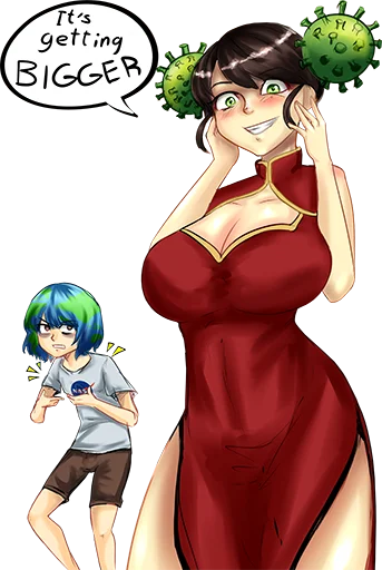 😈 Стикер «Corona-chan ?» для Telegram