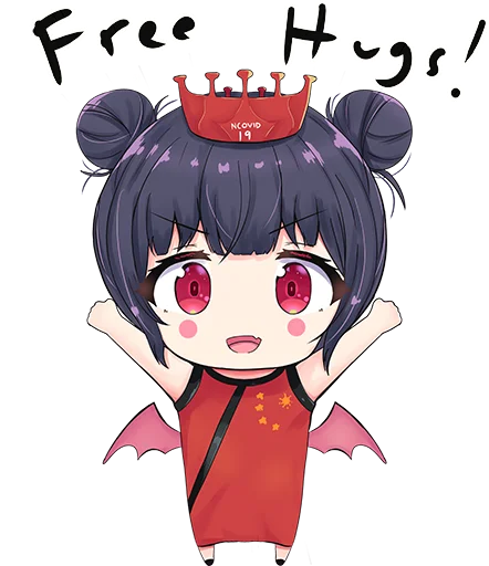 🤗 Стикер «Corona-chan ?» для Telegram